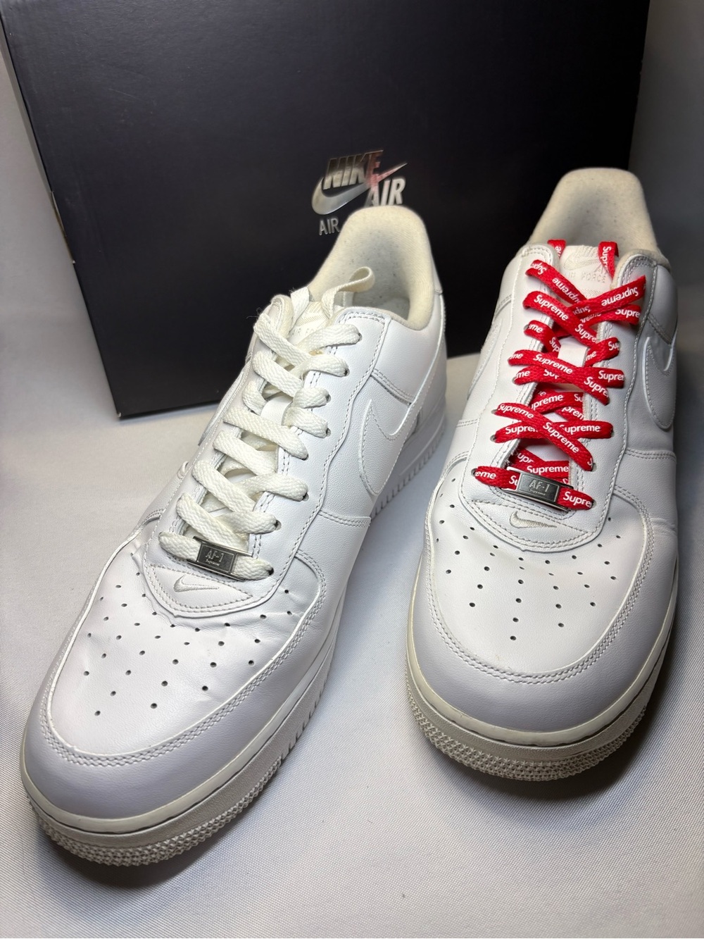 Nike Air Force 1 Low Supreme Box Logo White - Size 13